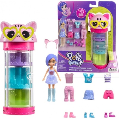 Mattel Polly Pocket Style Spinner Fashion Closet Cat