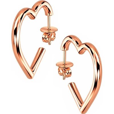 Zlaton Náušnice růžové zlato srdce visací 2.6cm 4.2g 000132210247