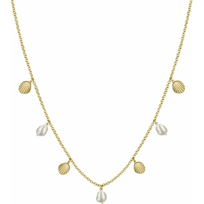 Rosefield Multi Shell and Pearl Charms Necklace Gold JMSPNG-J161