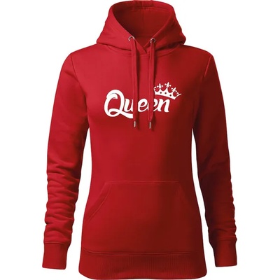 DRAGOWA дамски суитшърт с качулка, Queen, червен, 320г/м2 (5903)