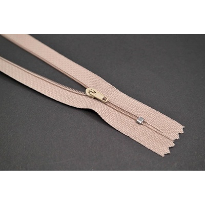 Nedeliteľný jemný plastový špirálový zips (veľkosť číslo 3) rôzne farby - dĺžka 12 cm - 60 cm 45 cm Piesková
