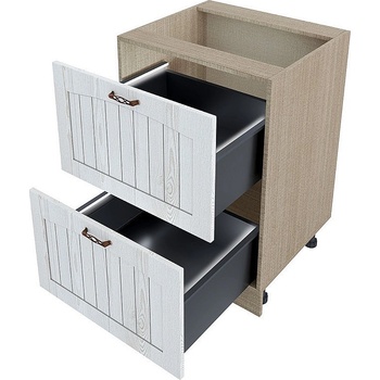 ИРИМ Долен кухненски шкаф с две чекмеджета МФ-Бяло фладер-04-72 60 см