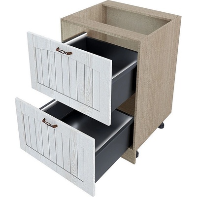 ИРИМ Долен кухненски шкаф с две чекмеджета МФ-Бяло фладер-04-72 60 см