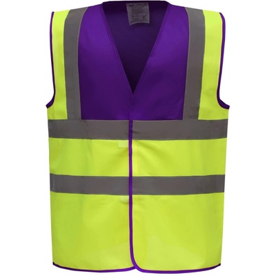 Yoko vesta HVW100 Hi Vis výstražná Purpurová žltá hi vis