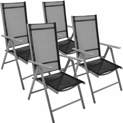 Zahradní sada 4 skládací židle GARTHEN - černá D07353