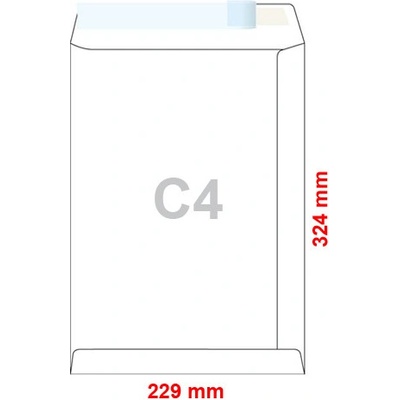 Obálky C4 229x324 mm tašky ofset, samolepiace, krycia páska, 250 ks