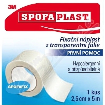 3M SPOFAPLAST 432 Fixačná náplasť z transparentnej fólie 5 m x 25 mm