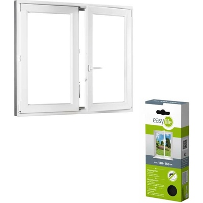 Okna Hned Sada plastové okno 1300 x 1100 mm pravé, otevíravé i sklopné, bíle + síť proti hmyzu