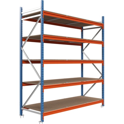 Majster Regál Longspan 250 x 185 x 80 5 polic modrooranžová