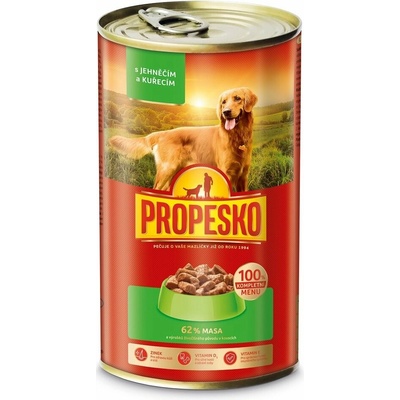 Propesko Dog jahňacie a kuracie v omáčke kúsky 6 x 1240 g