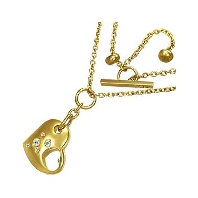 Šperky4U Ocelový řetízek se srdíčkovým přívěškem OPD0158