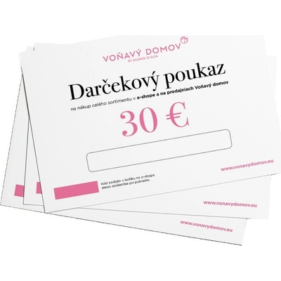 Voňavý domov Elektronický darčekový poukaz 30€