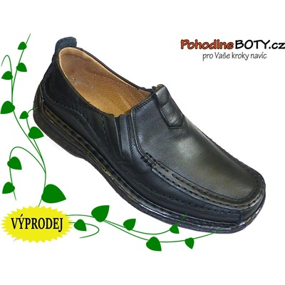 Pánské kožené mokasíny černé Askor – Zboží Mobilmania