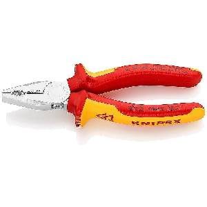 KNIPEX Комбинирани клещи, хром-ванадиева стомана, VDE 1000V жълто-червена ръкохватка 160мм, Knipex (K0106160)