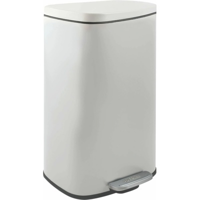 Spirella pedálový odpadkový koš Akira, matný bílý, ocel, soft-close, 50 l