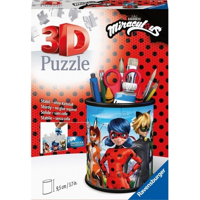 Ravensburger 3D puzzle Stojan na tužky Miraculous: Kouzelná Beruška a Černý Kocour 54 ks