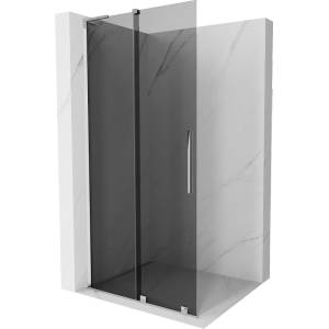 Mexen Velar L плъзгаща се душ кабина Walk-in 120 x 200 см, графит 8 мм, хром - 871-120-003-43-01 (871-120-003-43-01)