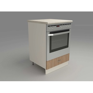 DST Кухненски модул MK-49 dst, 900/600/600-570, бежово и дъб амбер