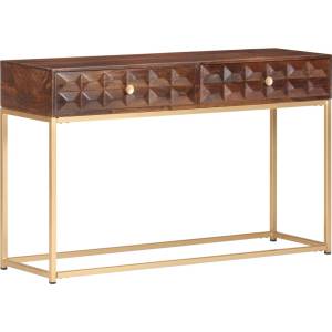 vidaXL Конзолна маса 122x36x75 см, масивно мангово дърво (323406)