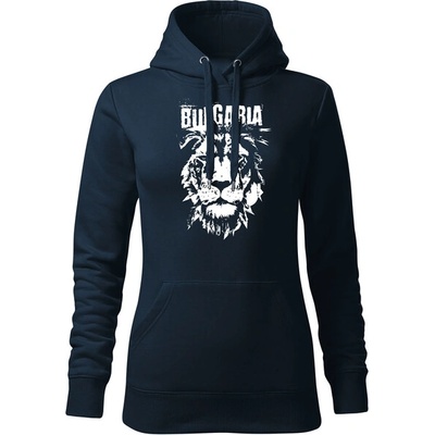 DRAGOWA дамски суитшърт с качулка български лъв, тъмно син (37265)