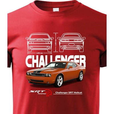 Dětské tričko Dodge Challenger SRT Hellcat Červená Velikost Canvas Bezvatriko.cz 2321
