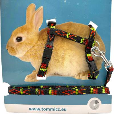 Trixie Nylonový postroj s vodítkem na králíka s motivem králíka 25-44 cm – Zboží Dáma