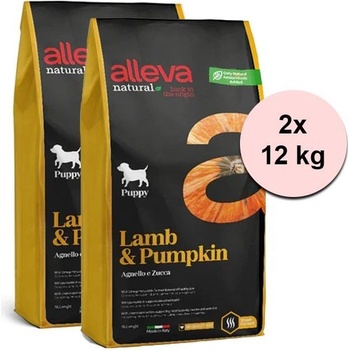 Alleva Natural Puppy All Breeds Lamb and Pumpkin 2 x 12 kg