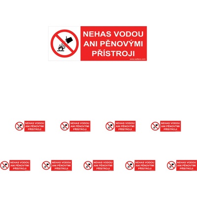 Walteco Nehas vodou ani penovými prístrojmi 100x40mm, samolepka Množstvo: 10 ks , 20000BP2