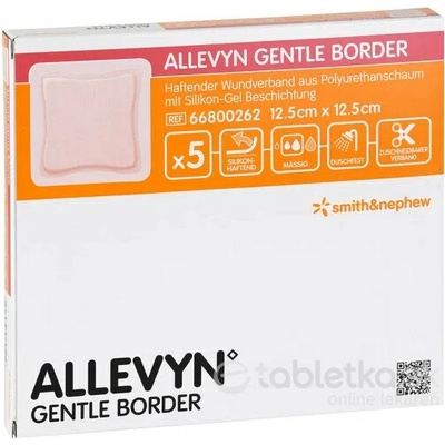 ALLEVYN Gentle Border krytie na rany adhez. 12,5 x 12,5 cm 10 ks