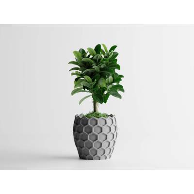 Кашпа Beehavia Голяма, 203x203xH195мм- Сив Мат