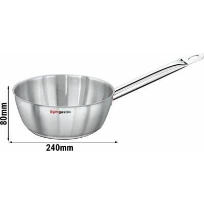 G.Gastro Soté pánev / s rukojetí - Nerezová ocel (saténová, sendvičové dno) - kónický tvar - 2,5 l - 24 cm - Výška: 8 cm - 248x460x150 mm - D9800665
