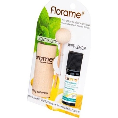 Florame Difuzér provensálský dřevěný + éterický olej Máta-citron 10 ml