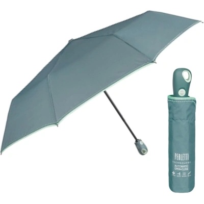 Дамски автоматичен Open-Close чадър Perletti Technology 21742, Зелен