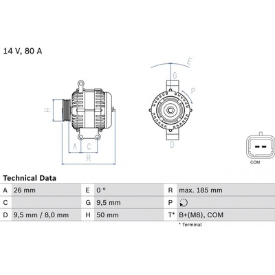 Alternátor BOSCH 0 986 082 880