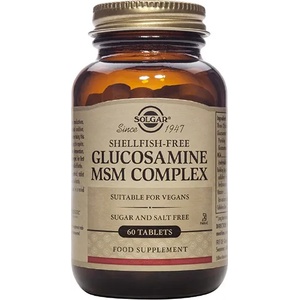 Solgar Хранителна добавка глюкозамин хидрохлорид, МСМ , Solgar Glucosamine Msm Complex (Shellfish-Free) tabs 60s