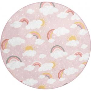 Mila Home Розов детски килим подходящ за пране ø150 cm Rainbow World - Mila Home (HKC-YuvHali-391-150x150)