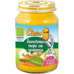 Слънчо Био зеленчуково пюре Слънчо - Зеленчуци, 190 g (4310) - ozone