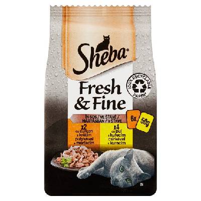 Sheba Fresh & Fine Kompletné mokré krmivo pre dospelé mačky 6 x 50 g (300 g)