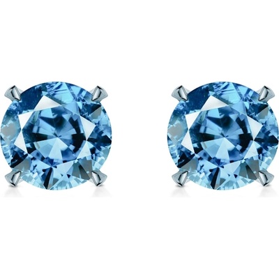 SAVICKI Обеци Share Your Love: бяло злато, сини лабораторни диаманти