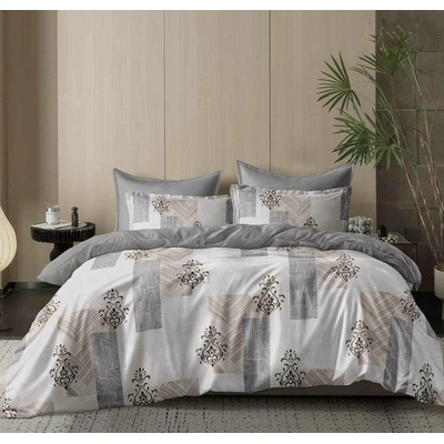 Textilomanie bavlna obliečky LORENDA béžovo-sivé 70x90 140x200