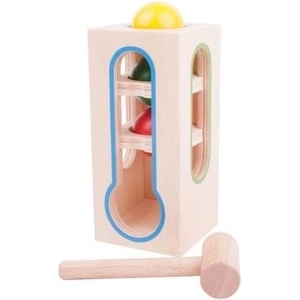Bigjigs Toys - Дървена играчка-кула с чукче и топчета