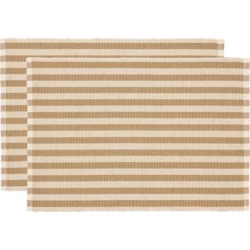 Södahl Подложки за чинии Statement раирани 33 x 48 см бежови 2 бр (28571)