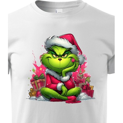 Dětské tričko Grinch s dárky Bílá Canvas tričko Bezvatriko.cz 2385