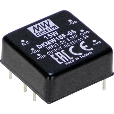 MEAN WELL DKMW15F-05 DC / DC menič napätia 24 V 5 V 1.5 A 15 W Počet výstupov: 2 x