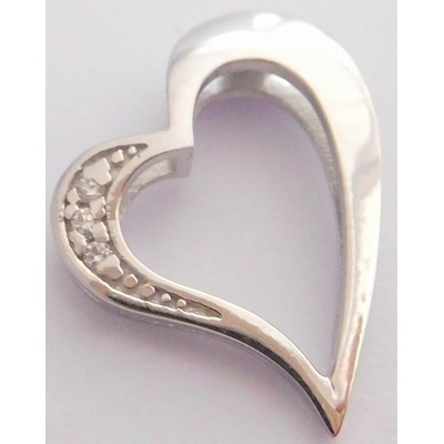 Klenoty Budín diamantový zlatý přívěsek s diamantem srdíčko pro štěstí J 33847 20