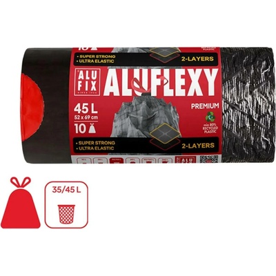 Alufix Pytle na odpadky zatahovací LDPE 45l 10 ks 28µm