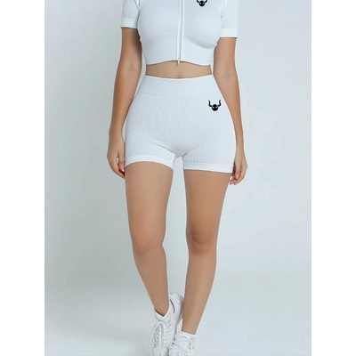 Ribee dámske ribbed kraťasy white