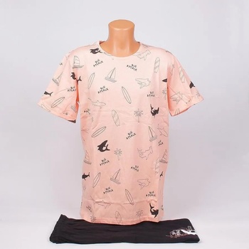 Image 1 of Мъжка лятна пижама в цвят светла праскова и черно