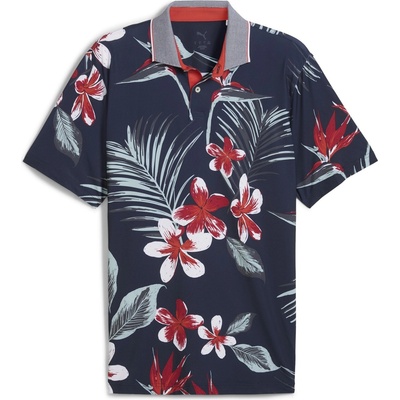 PUMA Блуза с яка Puma Men's Mattr Luau Short Sleeve Performance Polo Shirt - D. Navy/Red