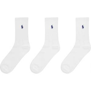 Ralph Lauren Чорапи Polo Ralph Lauren Women's Cotton Three-Pack Crew Socks - White